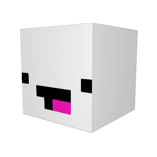 DroppingU Minecraft avatar head, 3D render