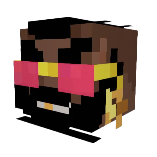 DroqxFF Minecraft avatar head, 3D render