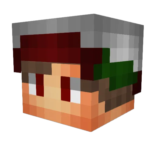 DrownedZ Minecraft avatar head, 3D render