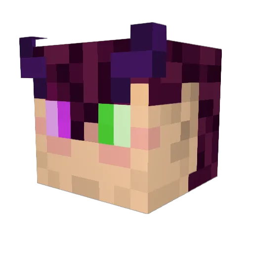 DrowzyDevil Minecraft avatar head, 3D render