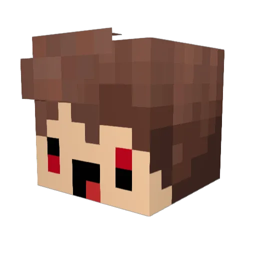 Droxit Minecraft avatar head, 3D render