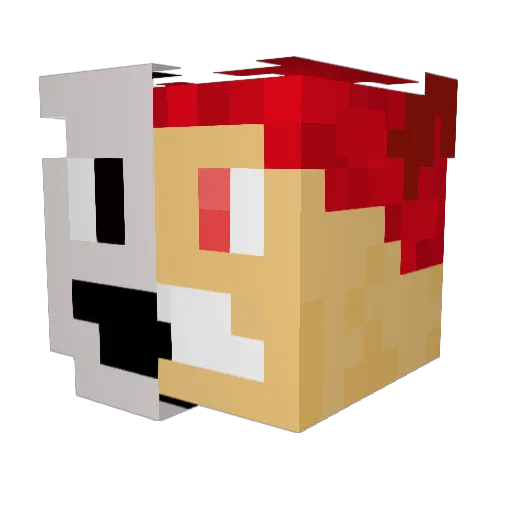 Droxuu Minecraft avatar head, 3D render
