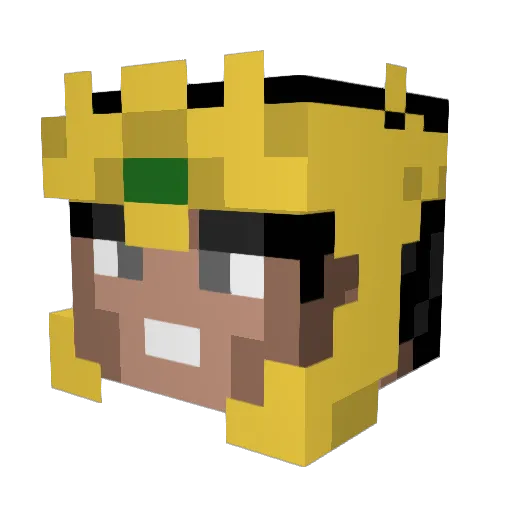 Drpivert Minecraft avatar head, 3D render