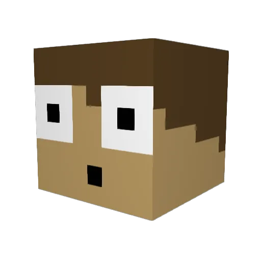 Drtagnan Minecraft avatar head, 3D render