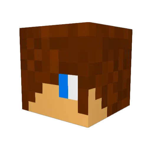 Drubbi Minecraft avatar head, 3D render