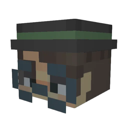 Drudww Minecraft avatar head, 3D render