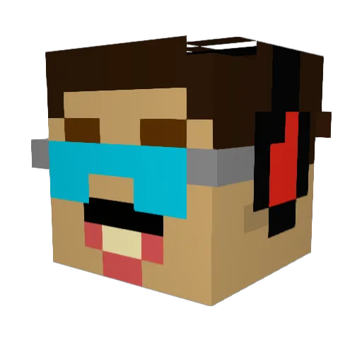 DrumSlayer Minecraft avatar head, 3D render