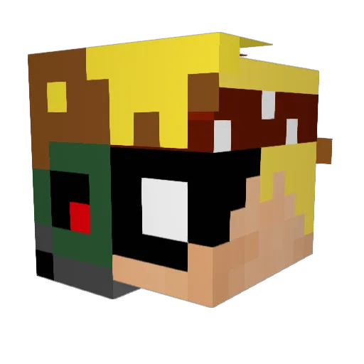 DrummerPig Minecraft avatar head, 3D render