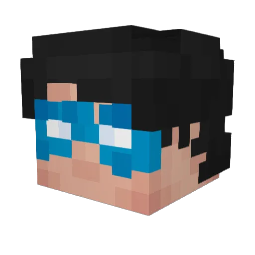 DrummingAstro Minecraft avatar head, 3D render
