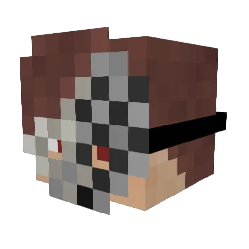 Drumzh Minecraft avatar head, 3D render