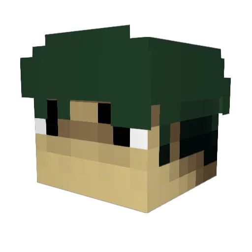 DrunkLUV Minecraft avatar head, 3D render