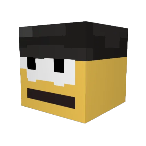 DrunkenWaves Minecraft avatar head, 3D render