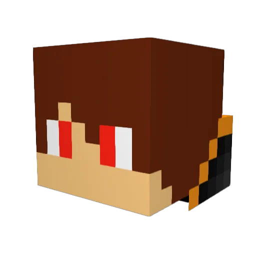Drunkvicious Minecraft avatar head, 3D render