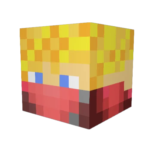 Drupeydrew_ Minecraft avatar head, 3D render