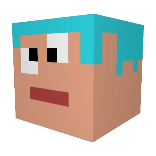 Druschi Minecraft avatar head, 3D render