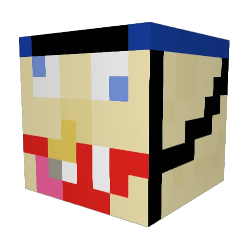 Druupi Minecraft avatar head, 3D render