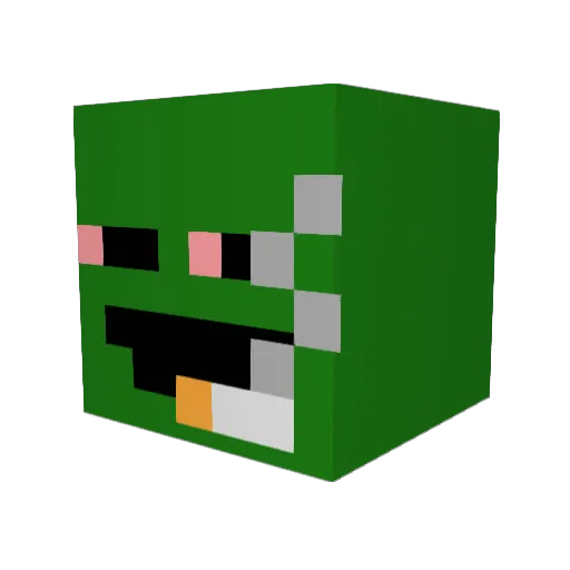 Drxllr Minecraft avatar head, 3D render