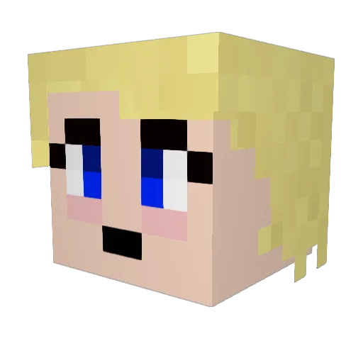 Drybonesbabe Minecraft avatar head, 3D render
