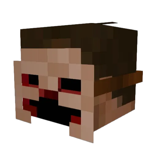 Dryloo Minecraft avatar head, 3D render