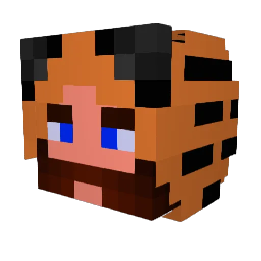 Dryzabone Minecraft avatar head, 3D render
