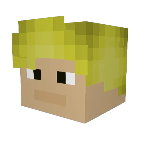 Drzof Minecraft avatar head, 3D render