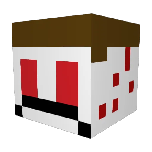 Dschelef Minecraft avatar head, 3D render