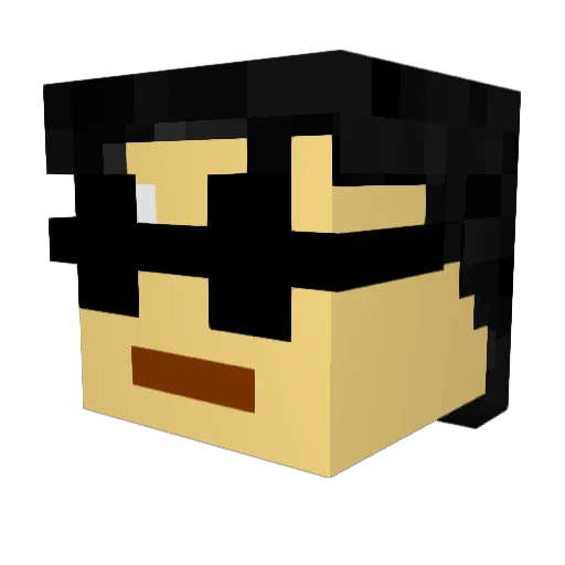 Dschunior Minecraft avatar head, 3D render