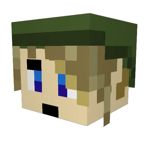Dseventy7 Minecraft avatar head, 3D render