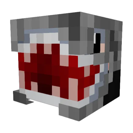 Dsharky Minecraft avatar head, 3D render