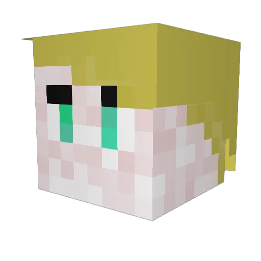 Dto8 Minecraft avatar head, 3D render