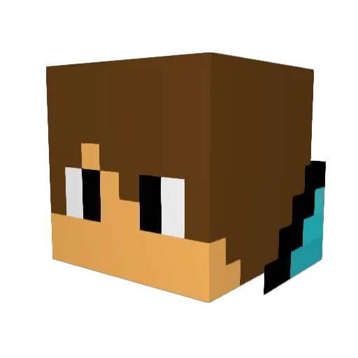 DtrainGaming Minecraft avatar head, 3D render