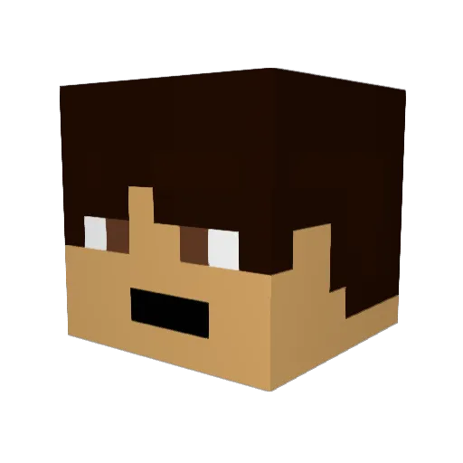 Dtridle Minecraft avatar head, 3D render