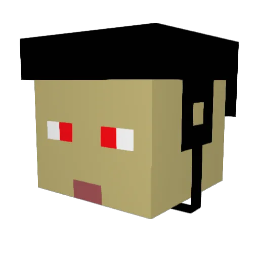 Dtty Minecraft avatar head, 3D render