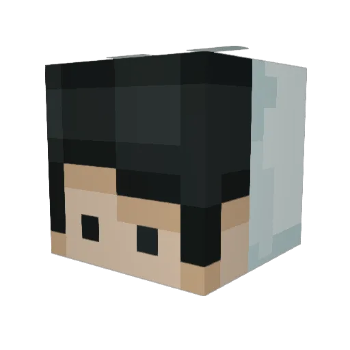 Du3n Minecraft avatar head, 3D render
