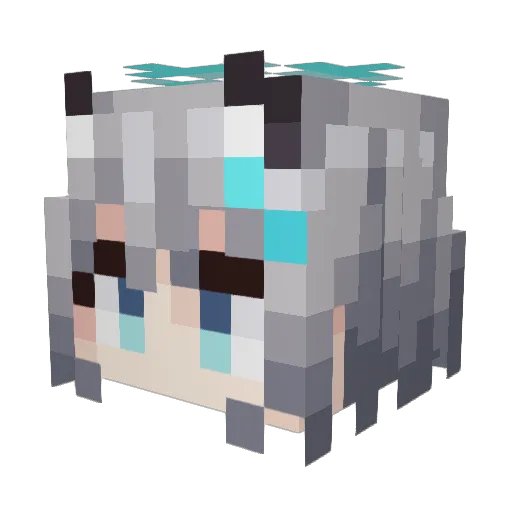 DuMChen Minecraft avatar head, 3D render