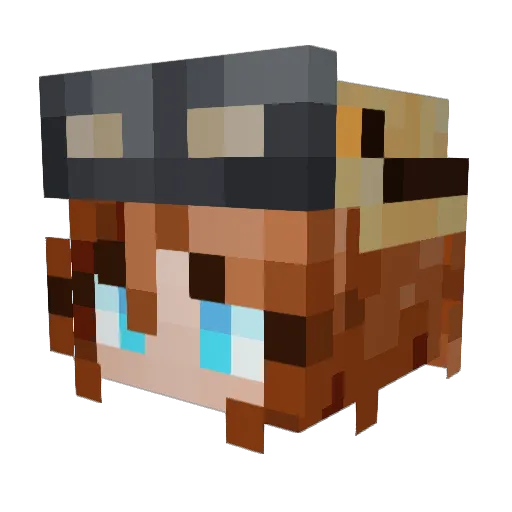 DuZiteng Minecraft avatar head, 3D render