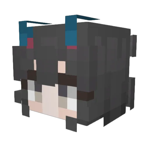 Du_Lumi_ Minecraft avatar head, 3D render