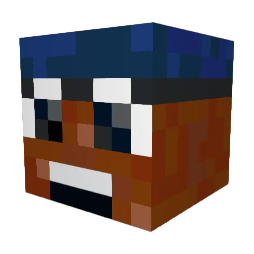 Duair Minecraft avatar head, 3D render