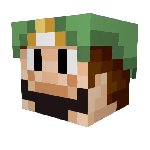DualBullseye Minecraft avatar head, 3D render