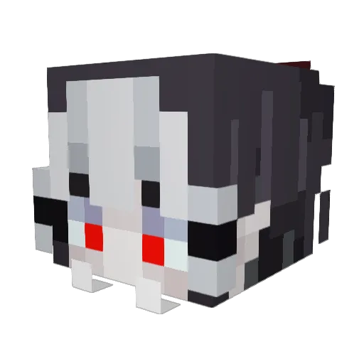 DualIris Minecraft avatar head, 3D render