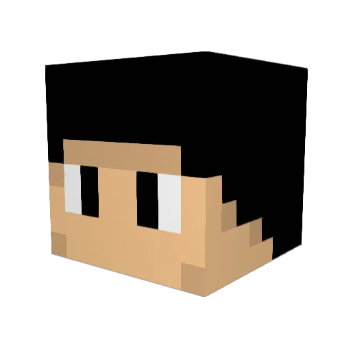 Dualcrack Minecraft avatar head, 3D render