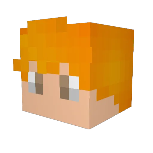 DualityXS Minecraft avatar head, 3D render