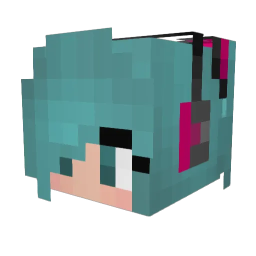 Duallity Minecraft avatar head, 3D render