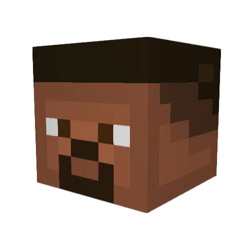 DubbleClick Minecraft avatar head, 3D render