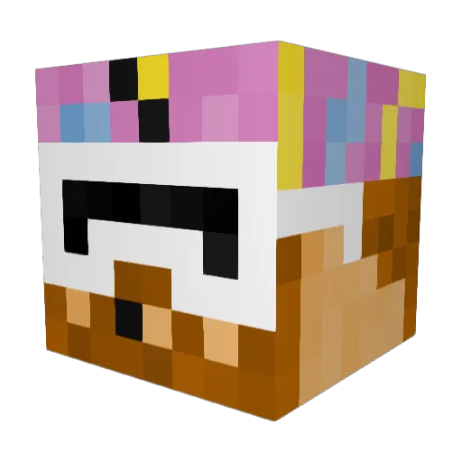 Dubbsie Minecraft avatar head, 3D render