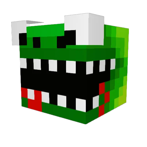 Dubbzzy Minecraft avatar head, 3D render
