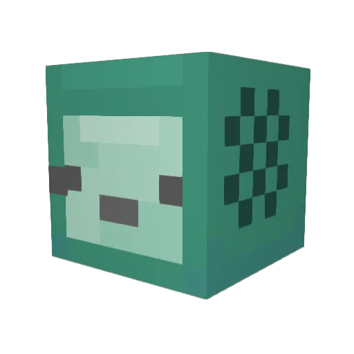 DubiMP4 Minecraft avatar head, 3D render