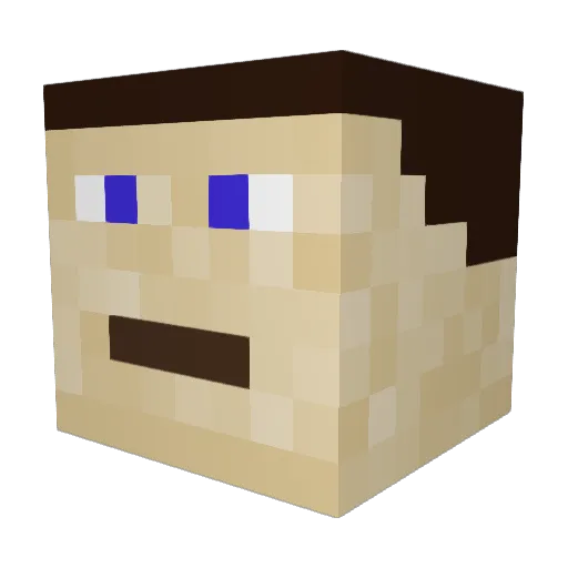 Dubs1235 Minecraft avatar head, 3D render