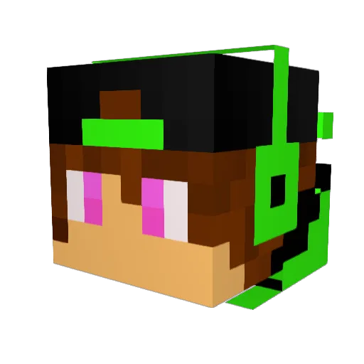 Dubsprite_FC Minecraft avatar head, 3D render