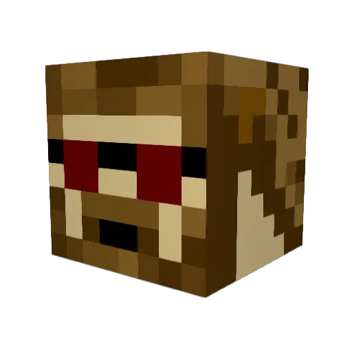Dubyukk Minecraft avatar head, 3D render